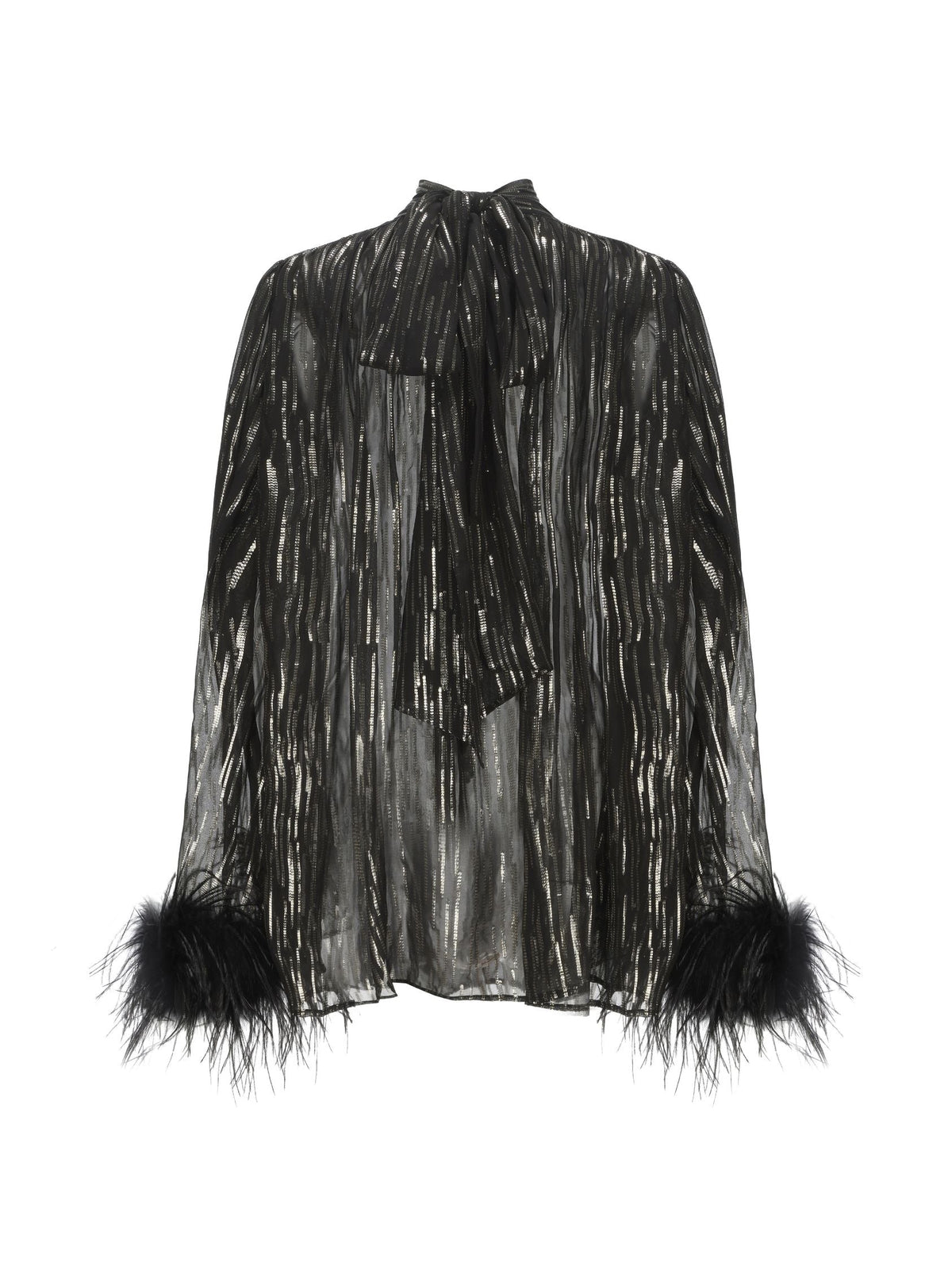 Keira Feather Top (Black) (Final Sale)