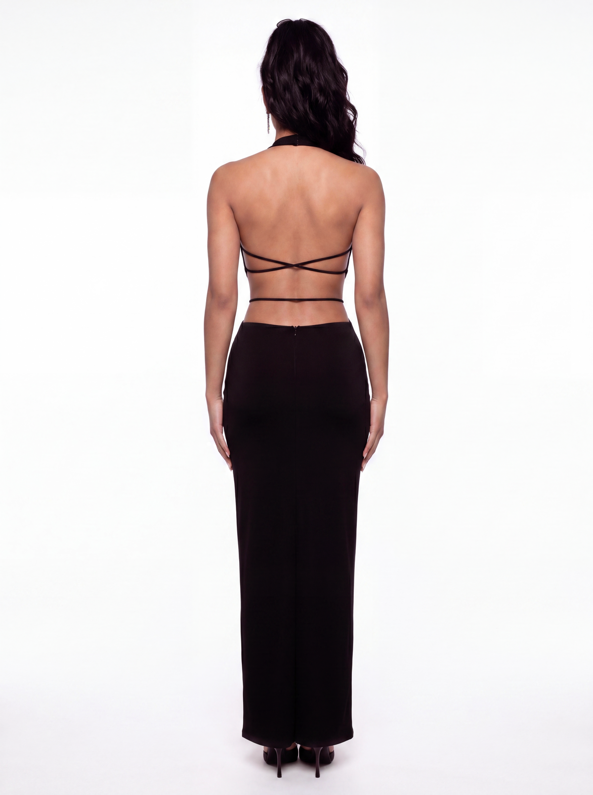 Maeve Cowl-Neck Black Dress