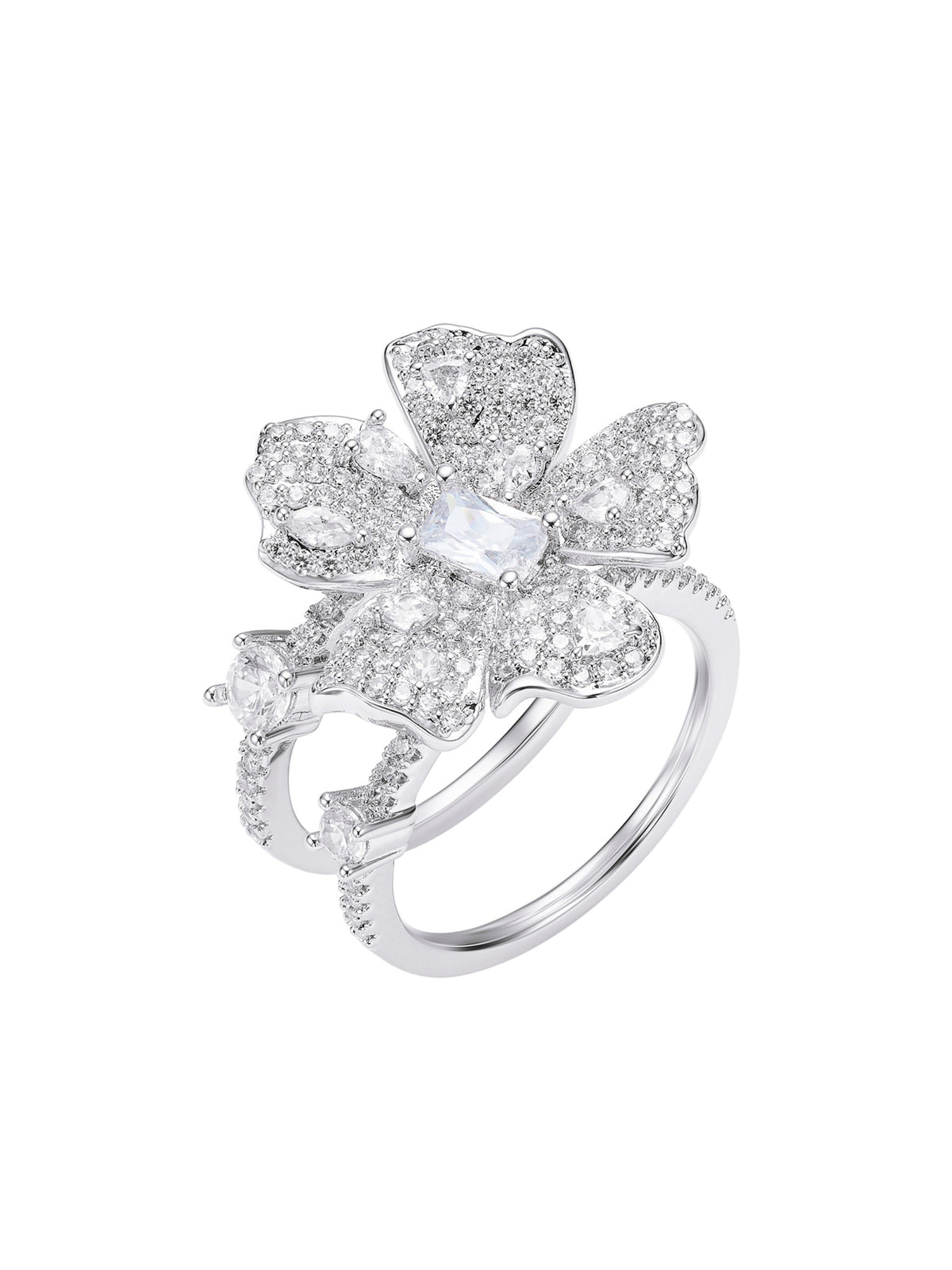 Diora Floral White Ring