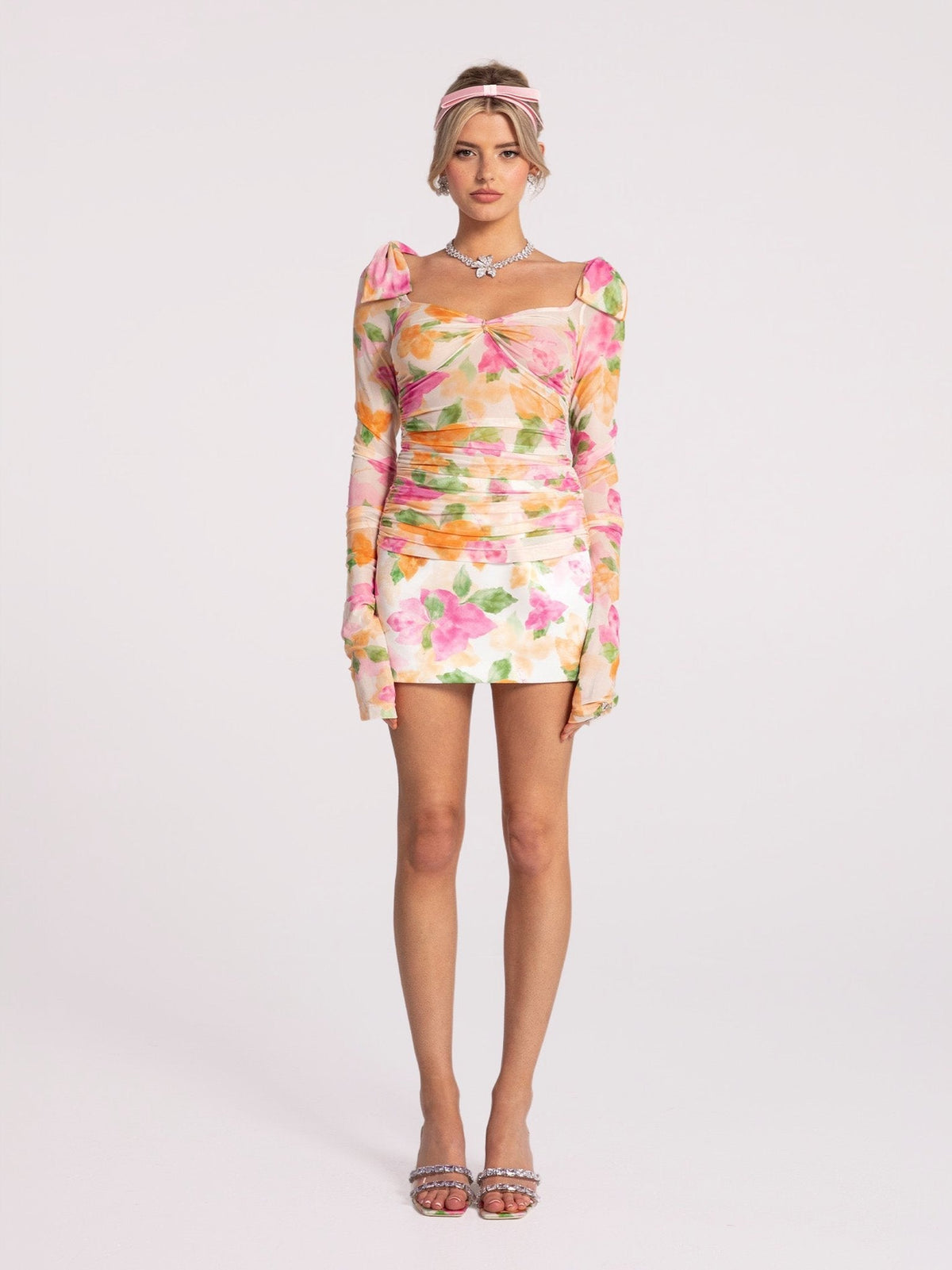 Emilia Satin Skirt (Floral) (Final Sale)