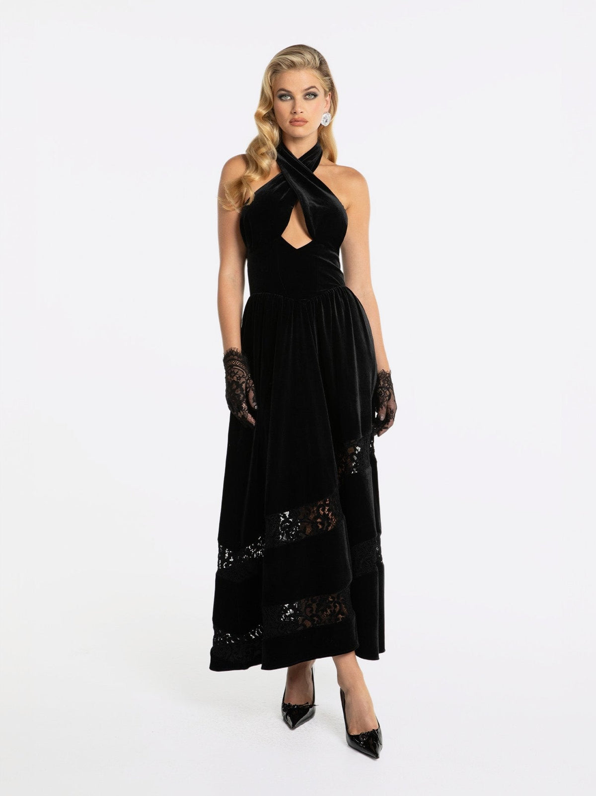 Maxine Velvet Dress (Black) (Final Sale)