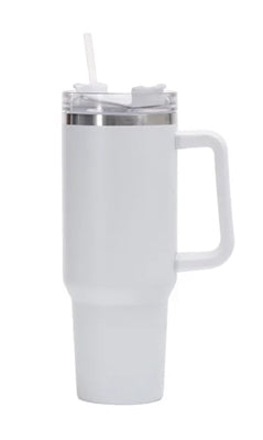 40 oz Handled Tumbler - White