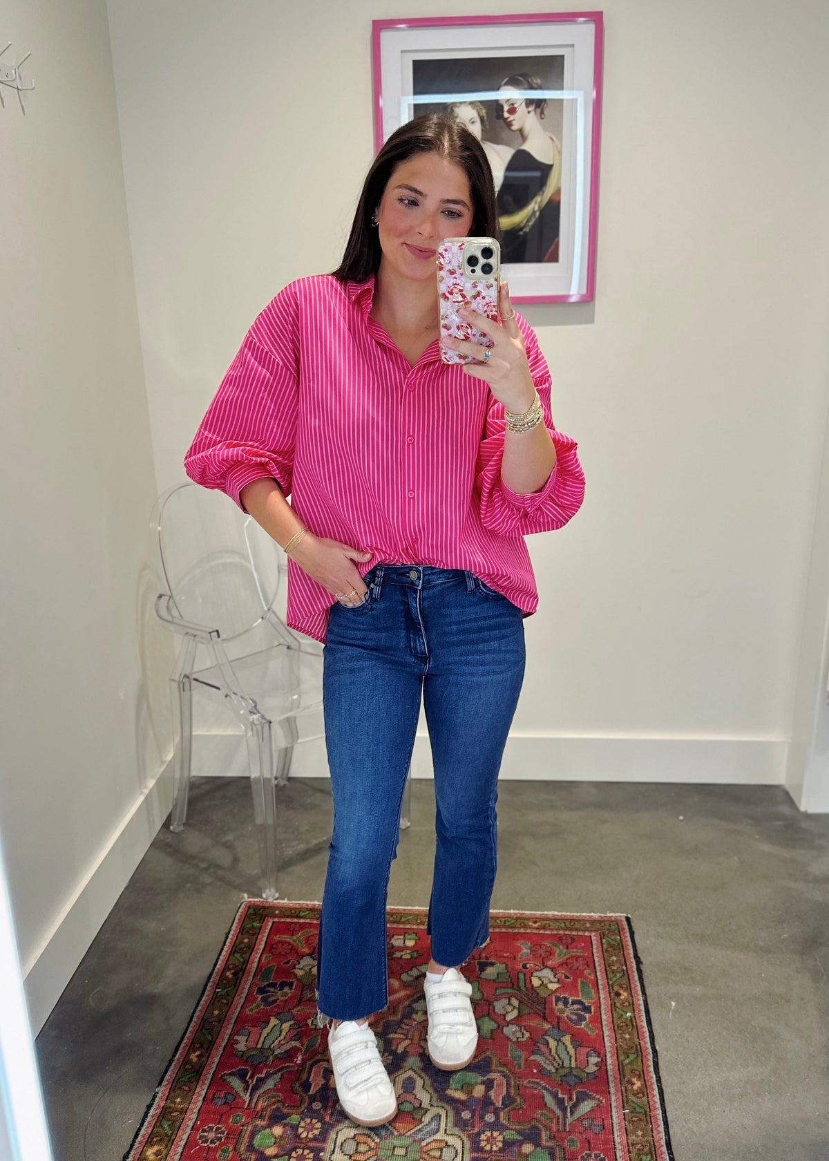 Cropped Denim Flare Jeans