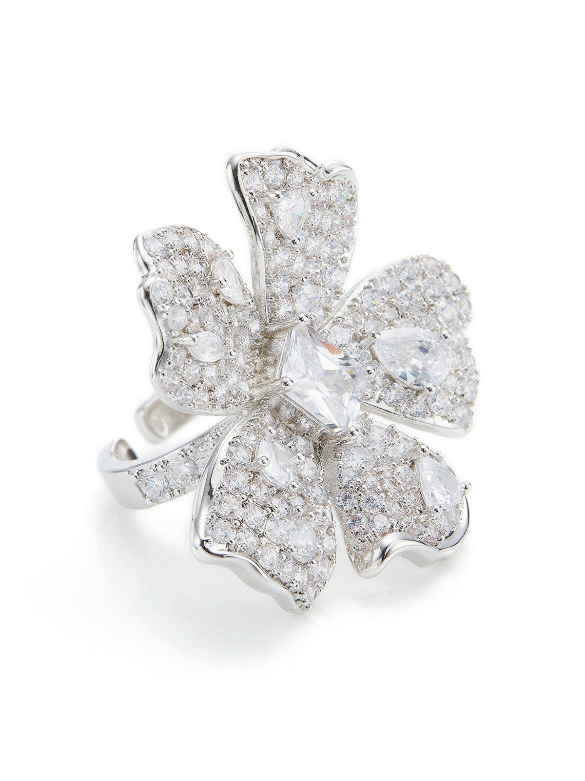 Lyra Floral White Ring