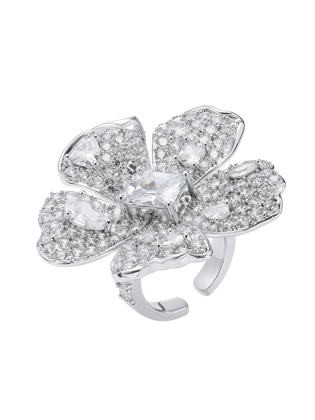 Lyra Floral White Ring