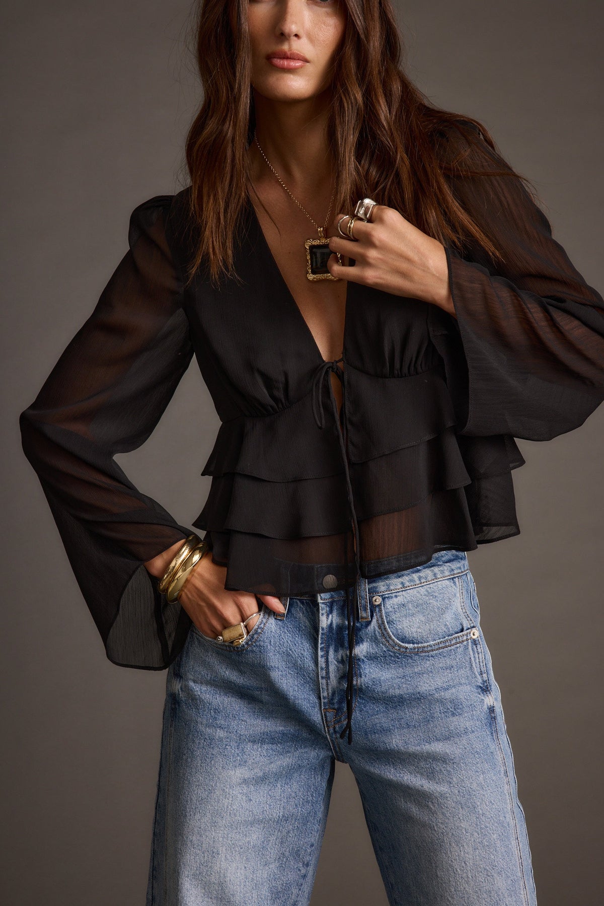 Alexa Black Blouse