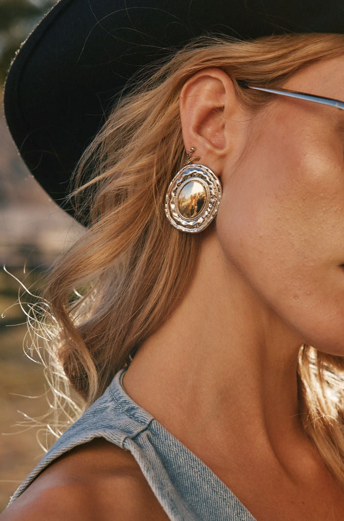 Bailey Gold and Silver Statement Earrings