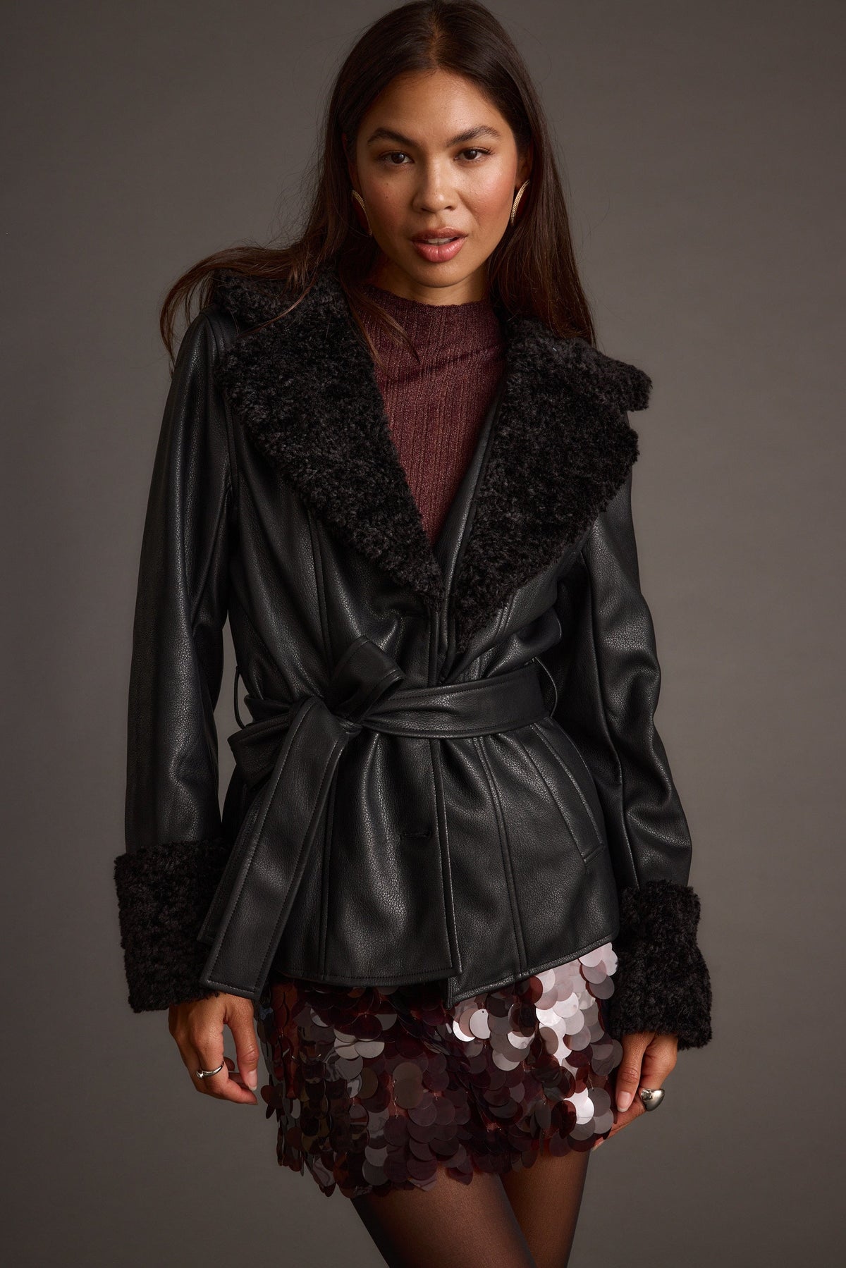 Banks Black Belted Coat