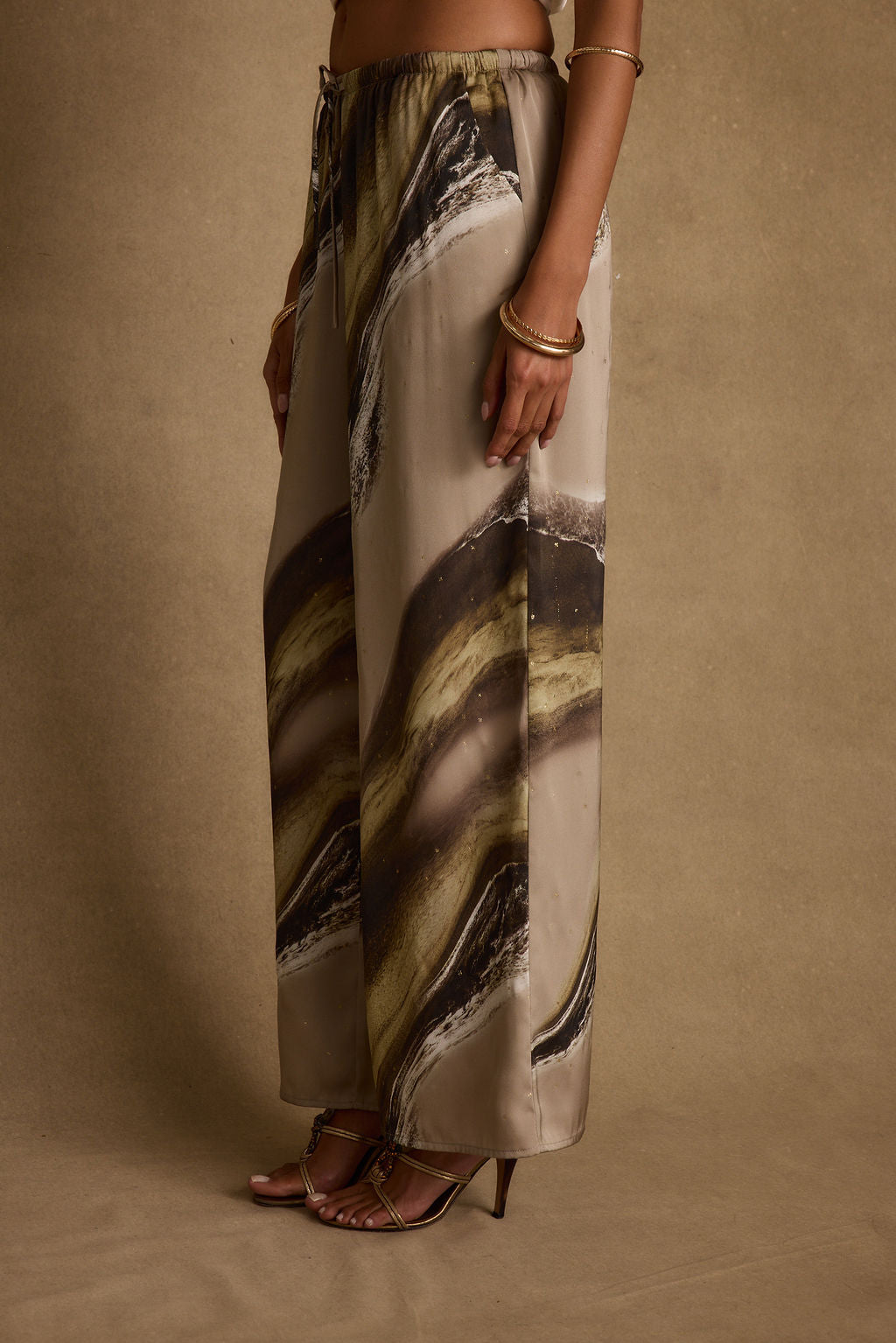 Clear Breeze Marble Satin Pants