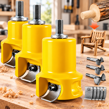 Tenon Cutter, Premium Aluminum Steel Log Furniture Cutter with Dual Curved Blades, DIY Woodworking Tool Kit