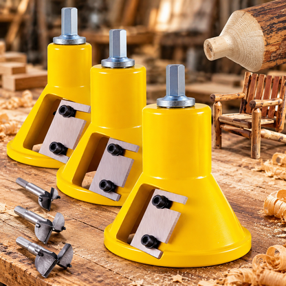 Tenon Cutter, Premium Aluminum Steel Log Furniture Cutter with Dual Curved Blades, DIY Woodworking Tool Kit
