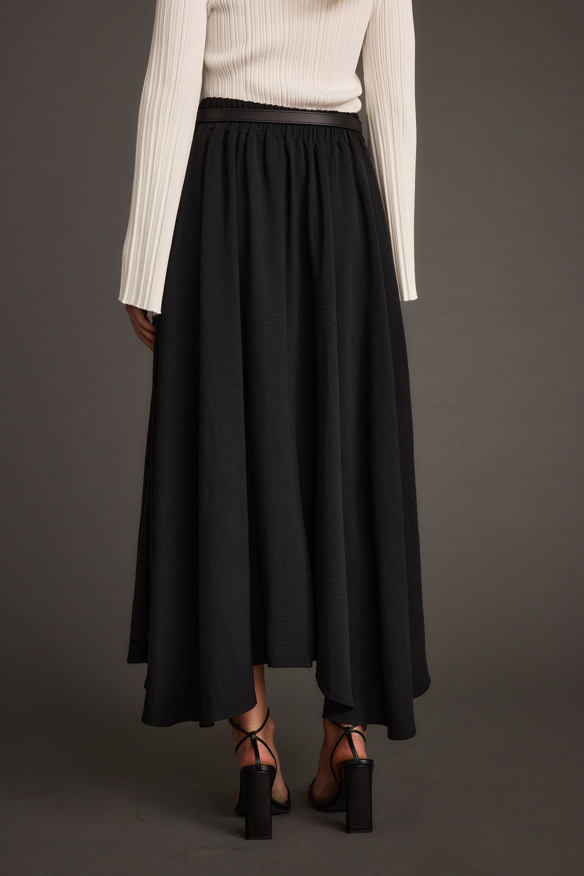Gloria Black Midi Skirt