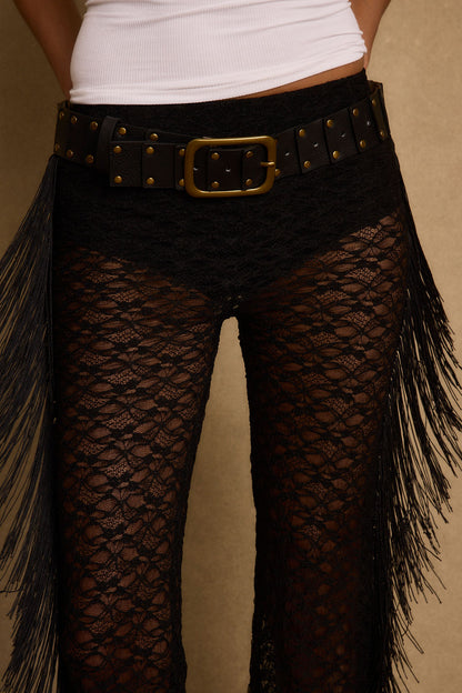 Happy Hour Black Fringe Pant