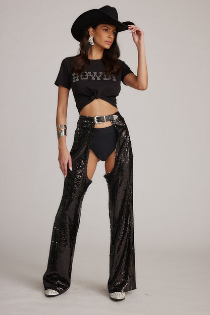 Hartley Black Sequin Chaps