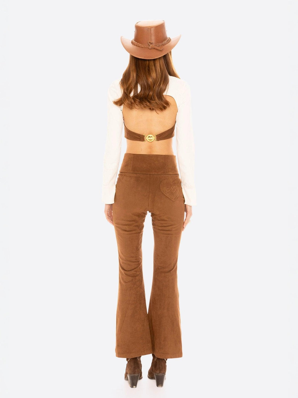 Hailey Flared Pants (Brown)