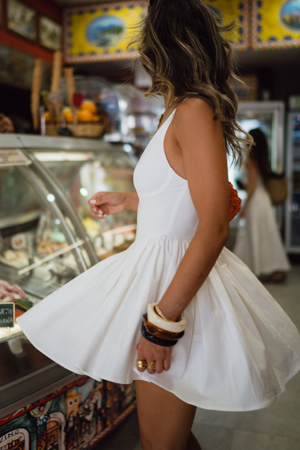 Kit White Drop Waist Mini Dress