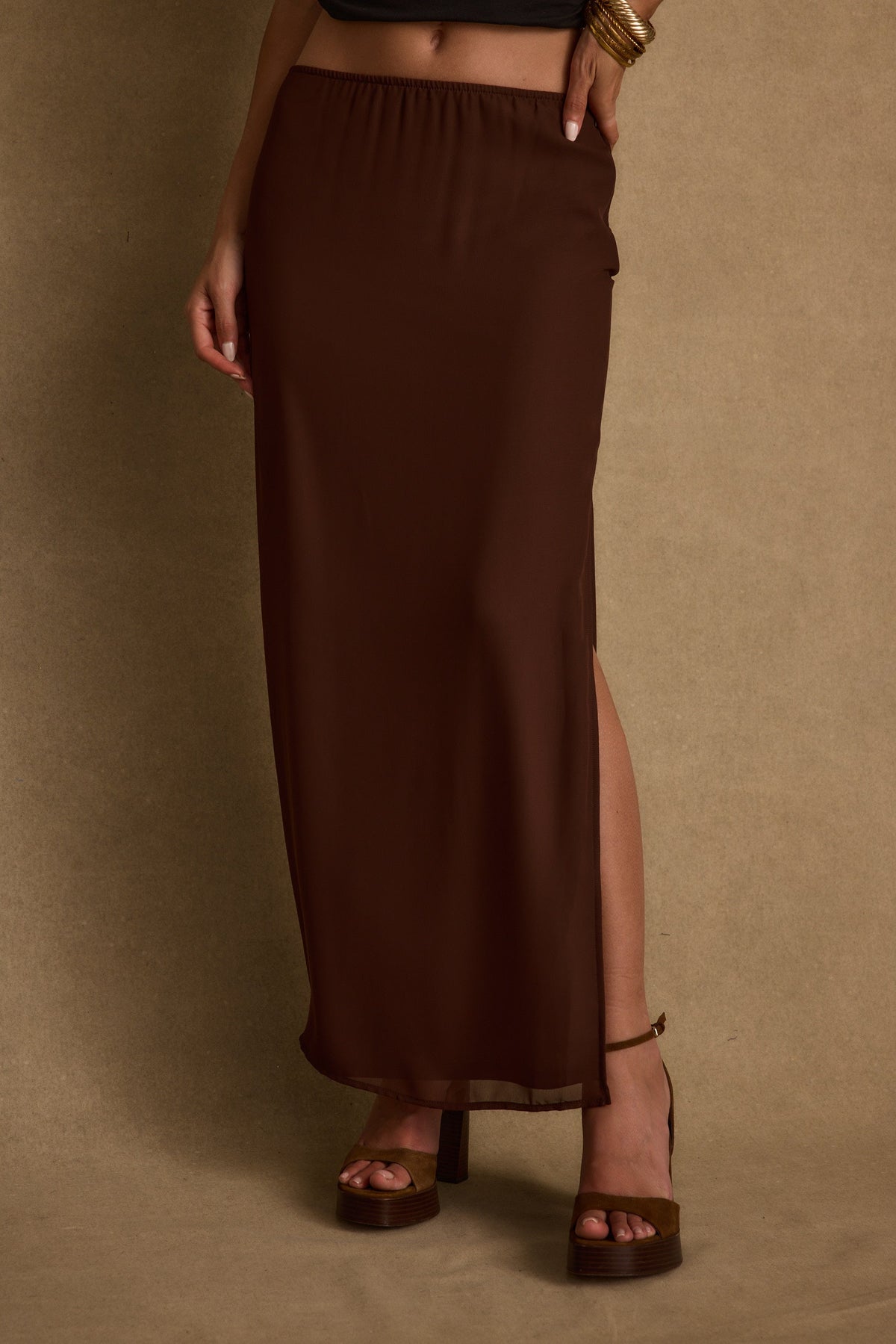 Layla Mocha Maxi Skirt