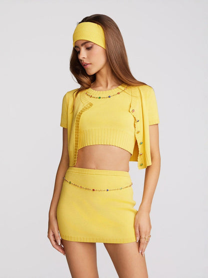 Kennedy Knit Skirt (Yellow) (Final Sale)