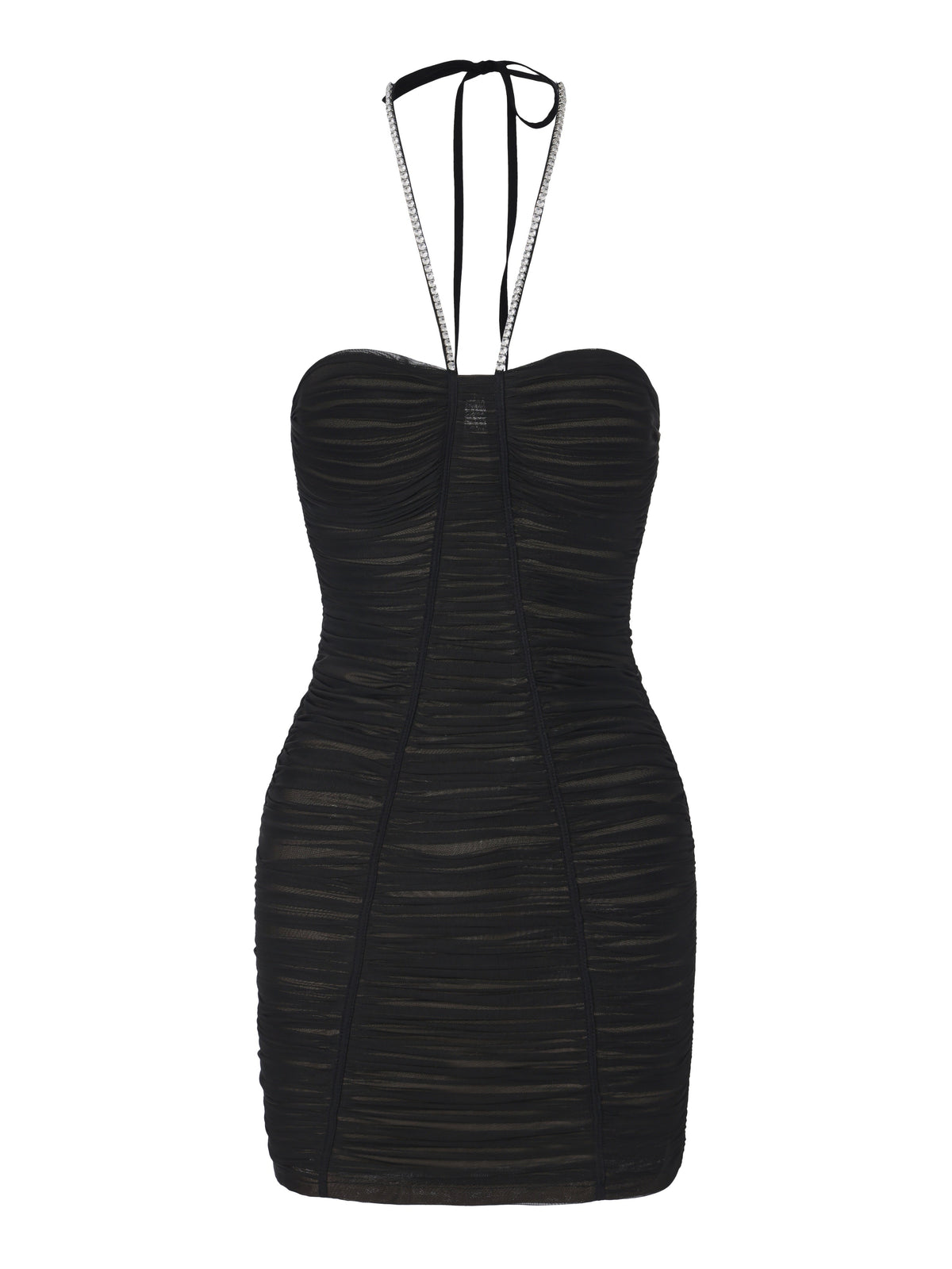 Nora Crystal-Halter Black Dress