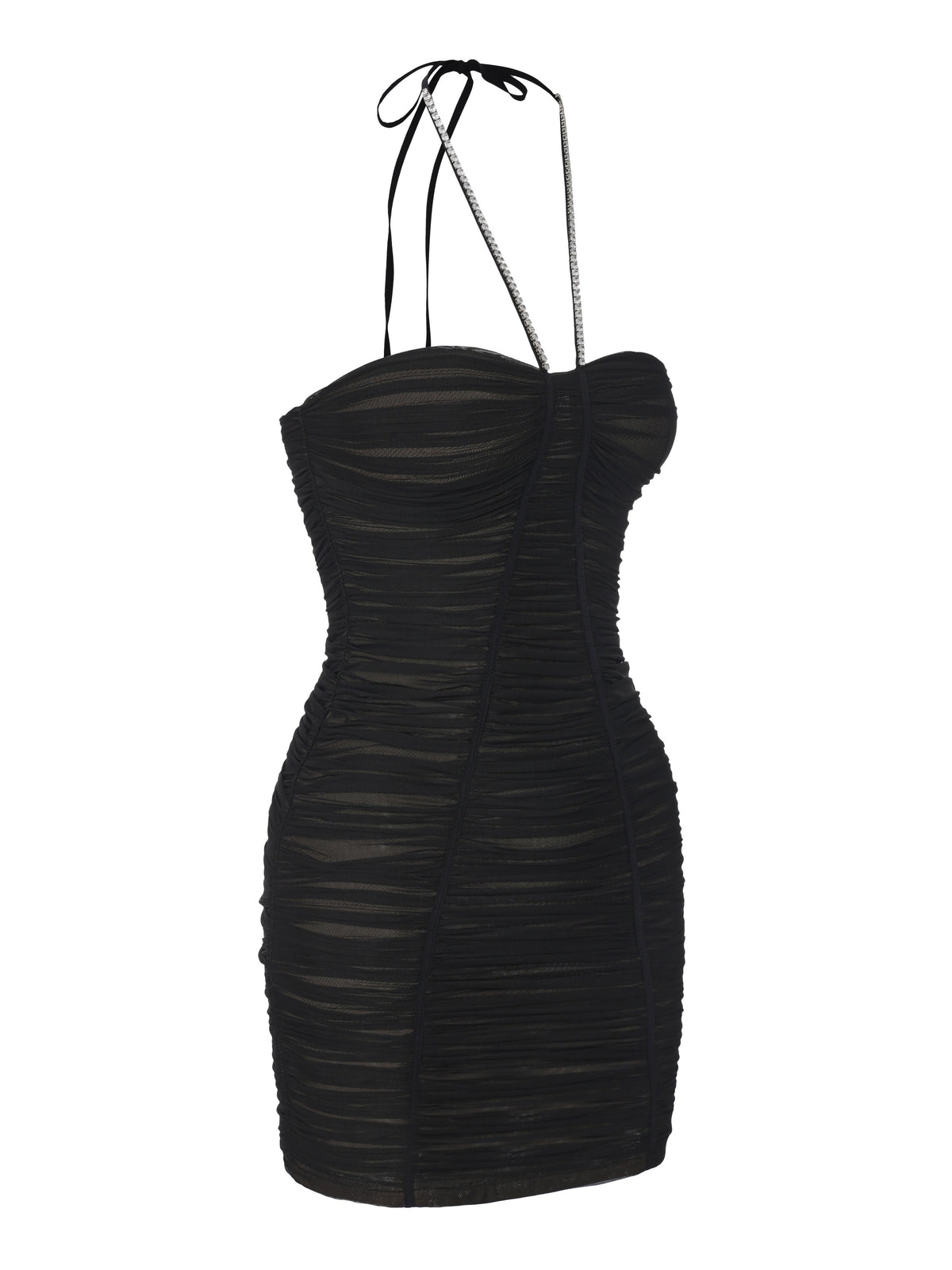 Nora Crystal-Halter Black Dress