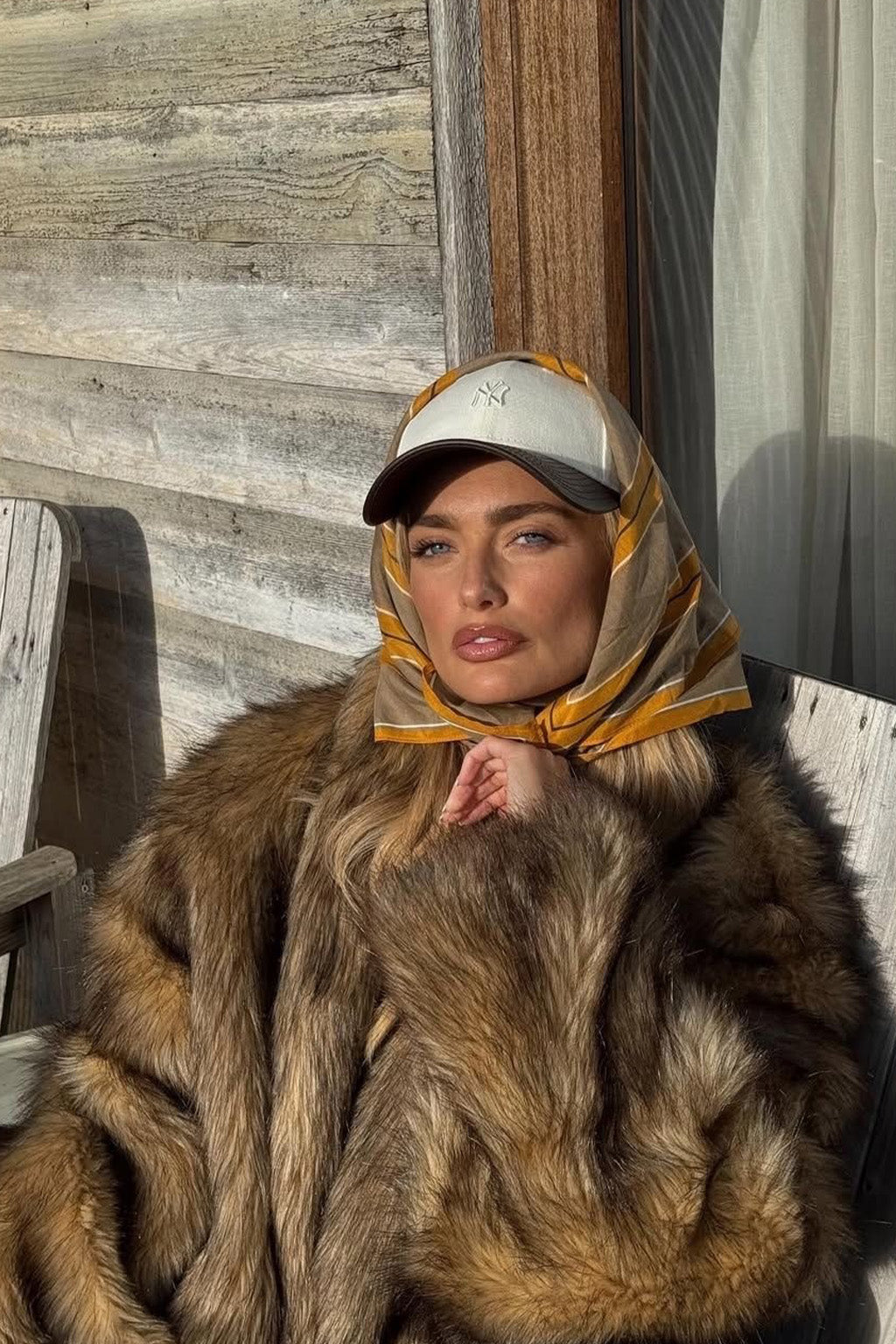 Misty Brown Faux Fur Coat
