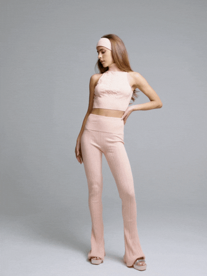 Janelle Knit Pants (Peach) (Final Sale)