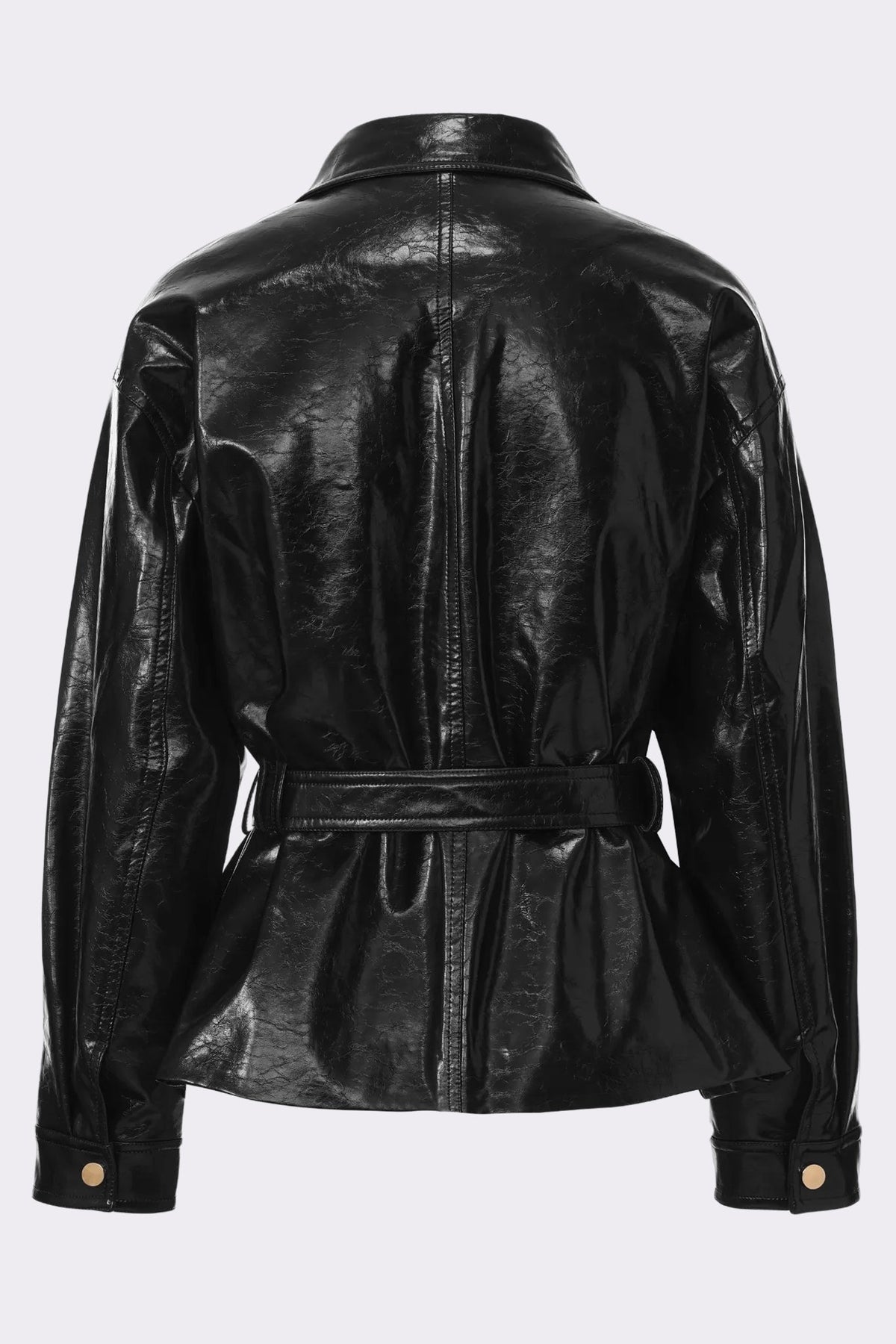 Isabella Vegan Leather Jacket (Black) (Final Sale)