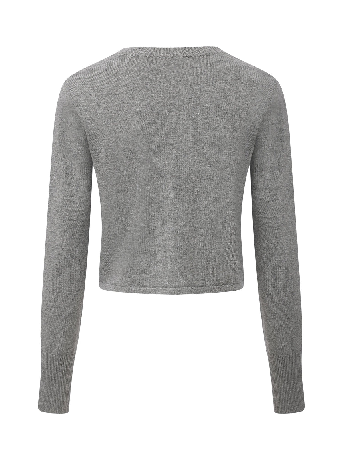 Millie Round-Neck Grey Knit Cardigan