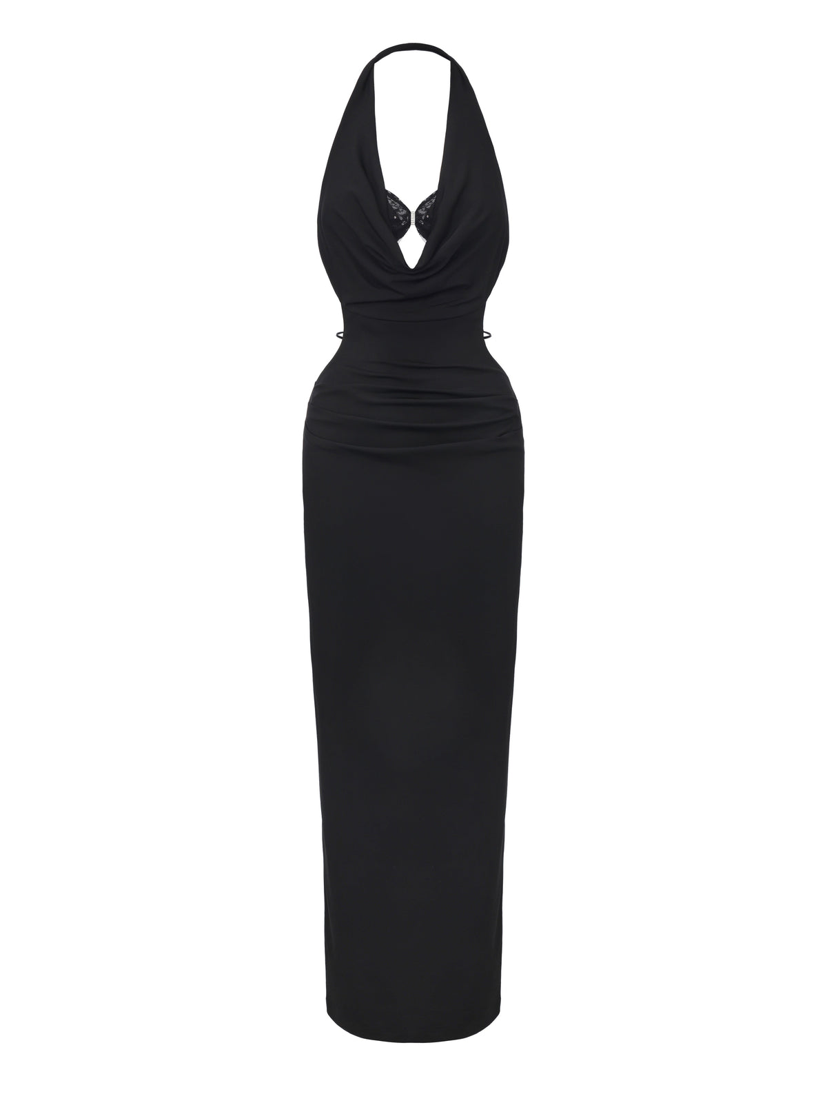Maeve Cowl-Neck Black Dress