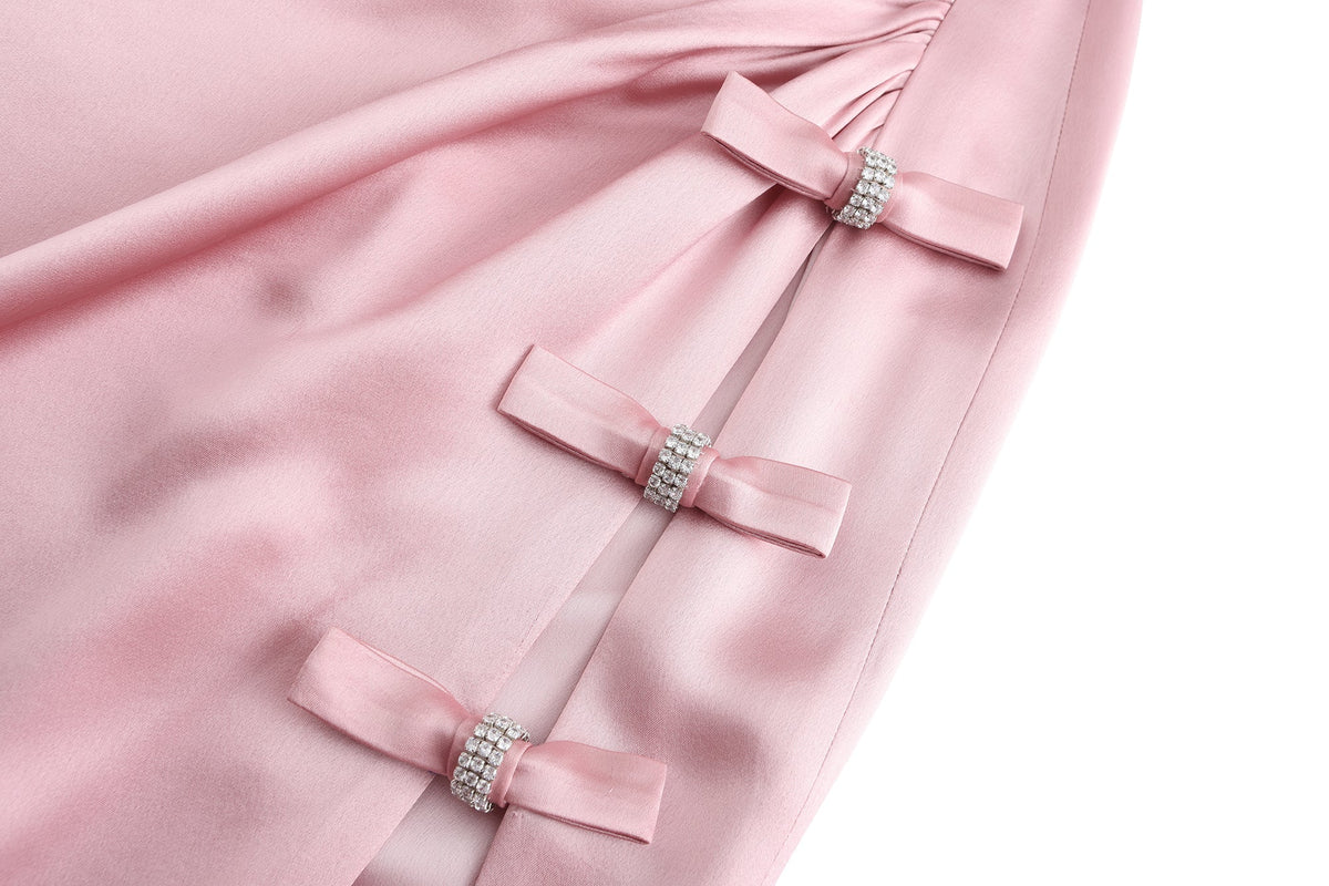 Amy Satin Dress (Pink)
