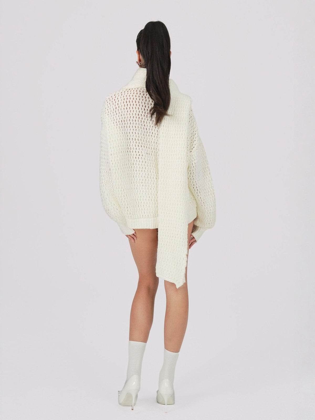 Alexis Cardigan + Scarf Set (White) (Final Sale)