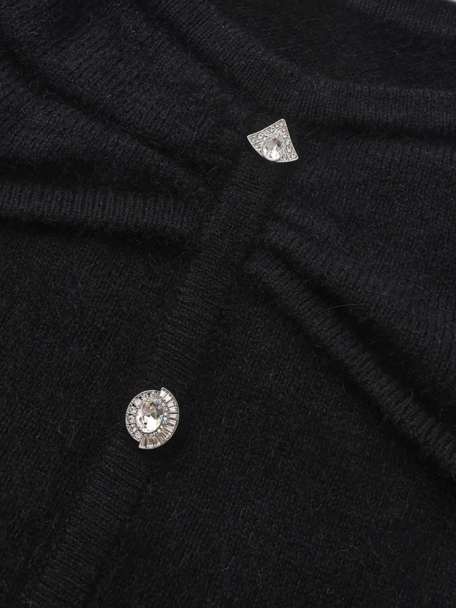 Brigitte Off-Shoulder Knit Black Top