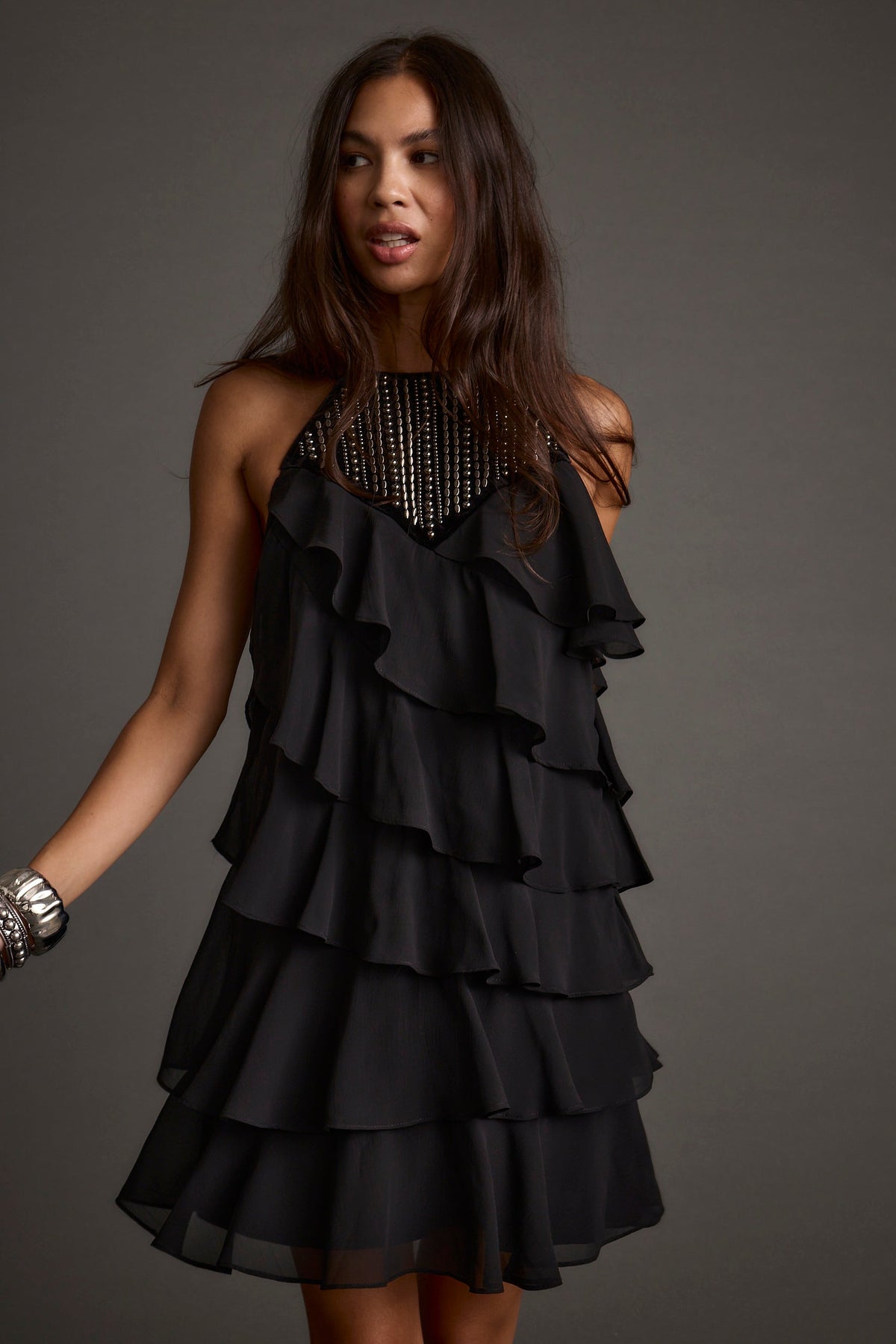 Sutton Black Studded Mini Dress