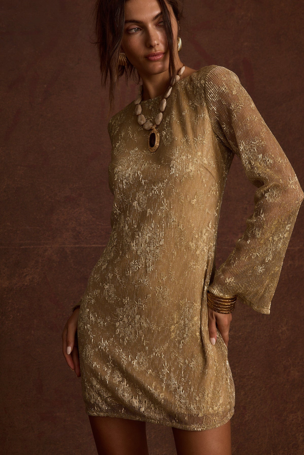 Tate Gold Mini Dress