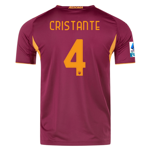 adidas Roma Authentic Bryan Cristante Home Jersey w/ Serie A Patch 25/26 (Burgundy) | SoccerWearhouse