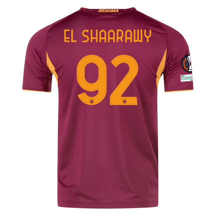 adidas Roma Authentic Stephan El Shaarawy Home Jersey w/ Europa League Patches 25/26 (Burgundy) | SoccerWearhouse
