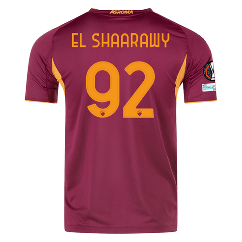 adidas Roma Authentic Stephan El Shaarawy Home Jersey w/ Europa League Patches 25/26 (Burgundy) | SoccerWearhouse