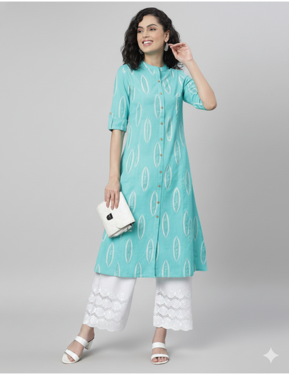 Blue block print kurti Singapore