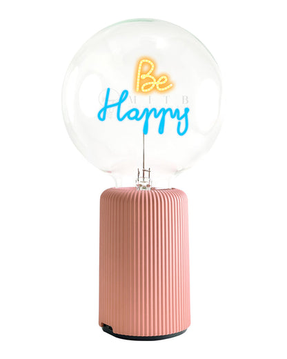 Bulb BE HAPPY Amber/ Blue with Base Table Lamp PORTABLE Pop Nomad White