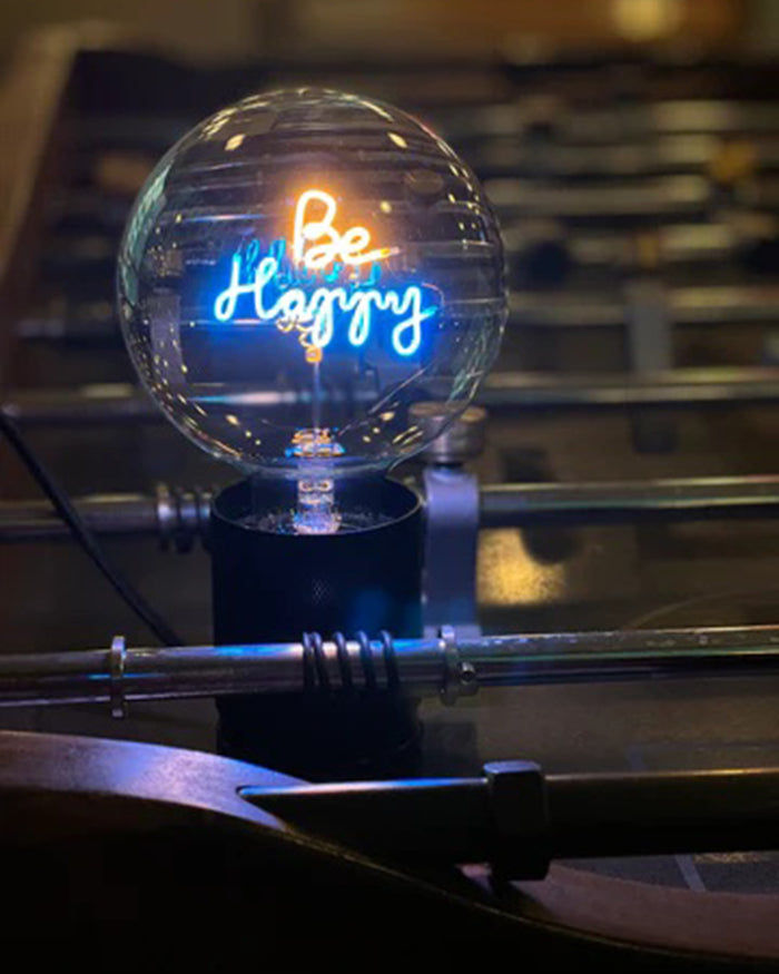 Bulb BE HAPPY Amber/ Blue with Base Table Lamp PORTABLE Pop Nomad White