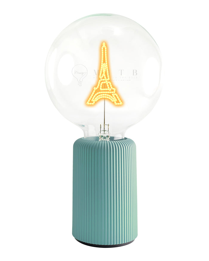 Bulb EIFFEL TOWER Amber with Base Table Lamp PORTABLE Pop Nomad Blue