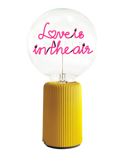 Bulb LOVE IS IN THE AIR Red with Base Table Lamp PORTABLE Pop Nomad Pink