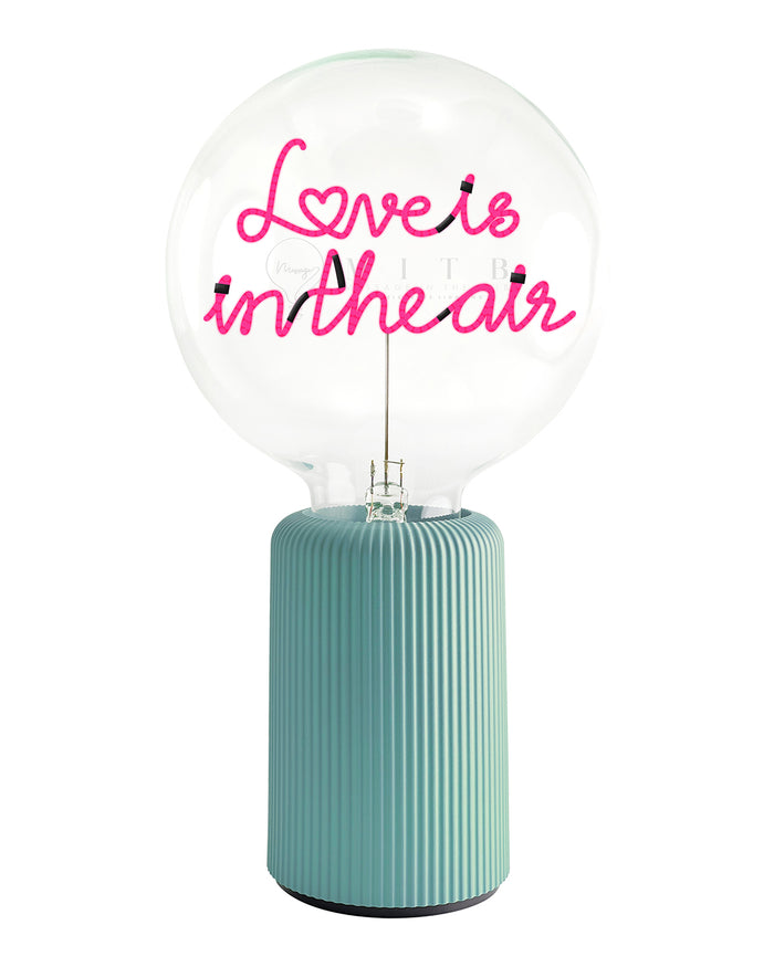 Bulb LOVE IS IN THE AIR Red with Base Table Lamp PORTABLE Pop Nomad Pink