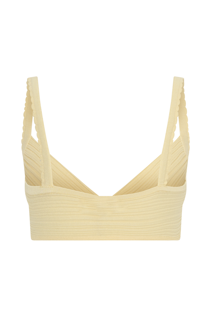 Coleene Pointelle Knit Top - Lemon