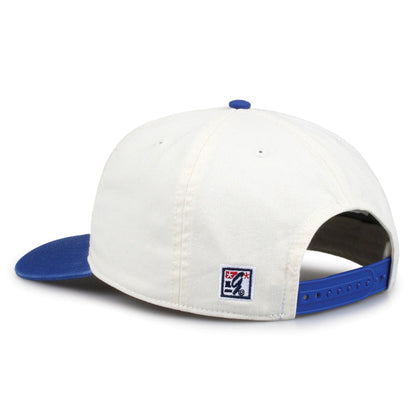 Duke Original Circle snapback hat showing adjustable snap closure and The Game logo, rear view