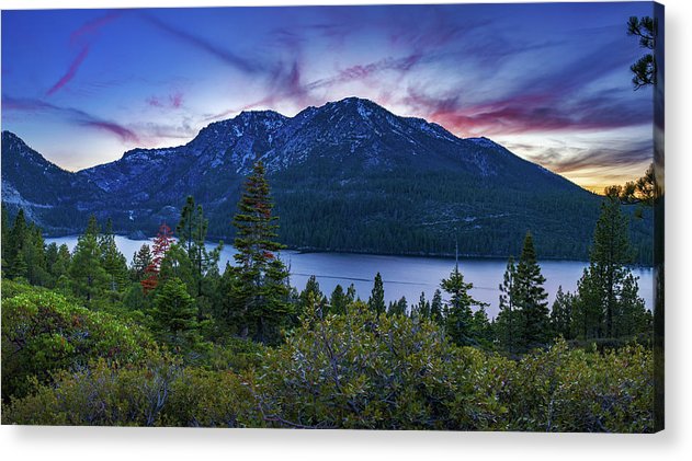 Emerald Bay Dusk By Brad Scott - Acrylic Print