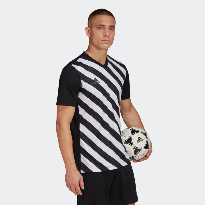 adidas ENTRADA 22 GRAPHIC Soccer Jersey | Black-White | Men's