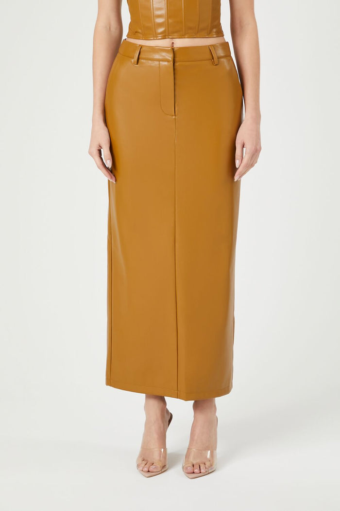 Faux Leather Maxi Skirt