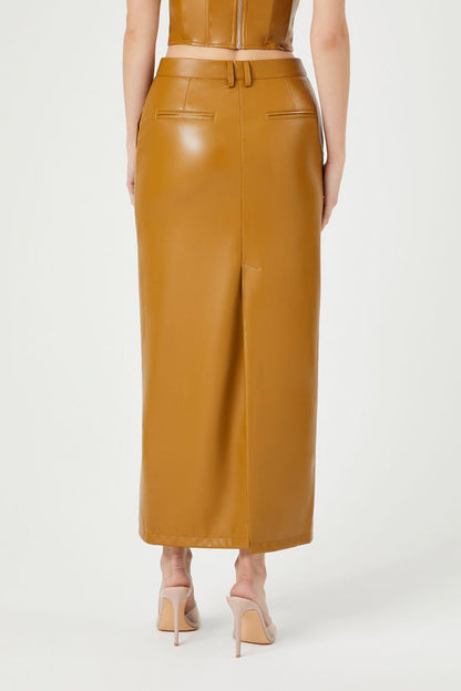 Faux Leather Maxi Skirt