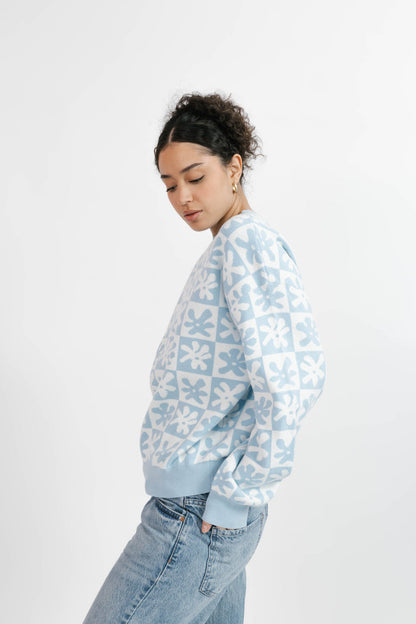 Floral Checkered Sweater Acorn Home + Apparel